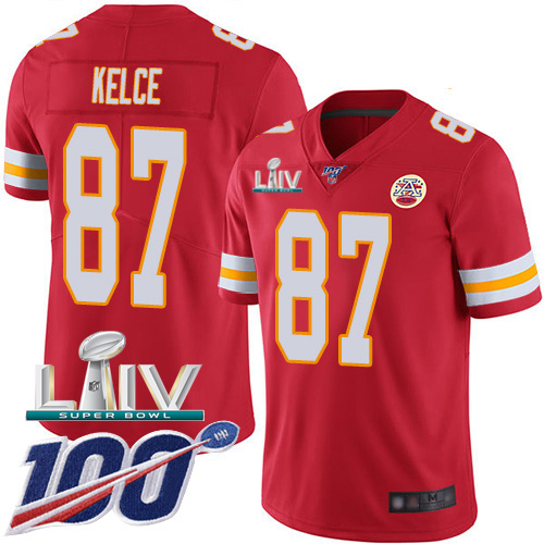 Kansas City Chiefs Nike #87 Travis Kelce Red Super Bowl LIV 2020 Team Color Youth Stitched NFL 100th Season Vapor Untouchable Limited Jersey->kansas city chiefs->NFL Jersey